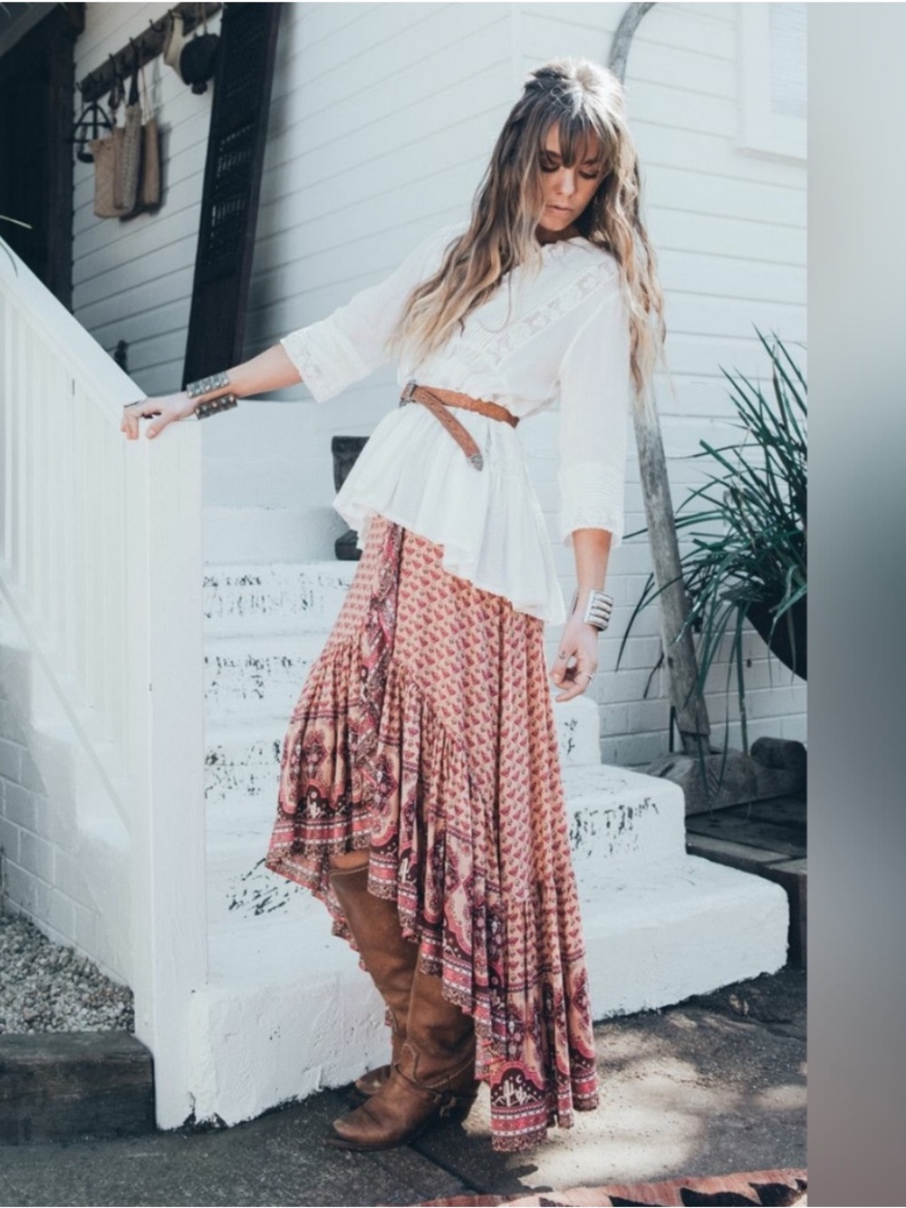 Spell Sunset Road Wrap Skirt - M EUC
